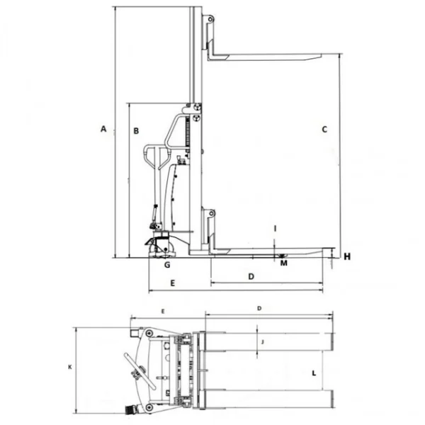 Gerbeur semi-électrique 3500mm 1500 Kg – Image 2