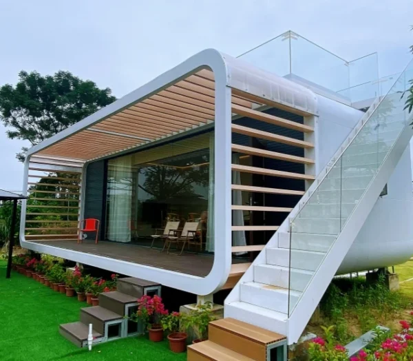 Luxueuse maison capsule préfabriquée haut de gamme