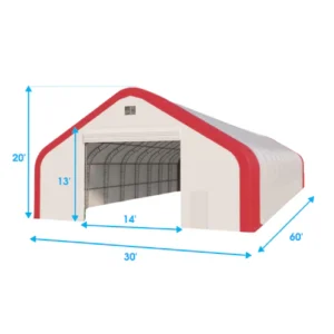 Abri de rangement à double ferme W30'xL60'xH20'