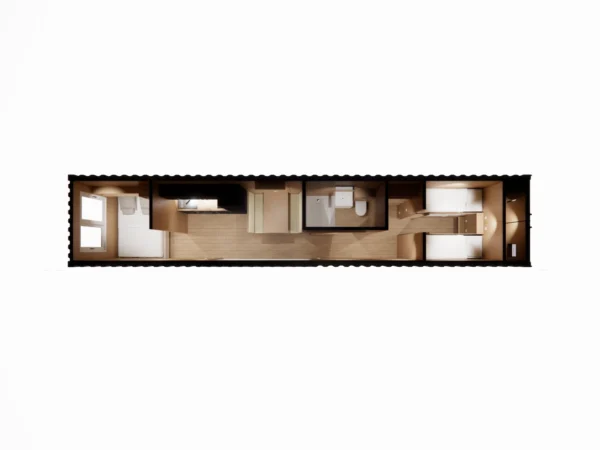 Studio conteneur ECOLOGIA 40 pieds 28 m² habitables 2 chambres – Image 12