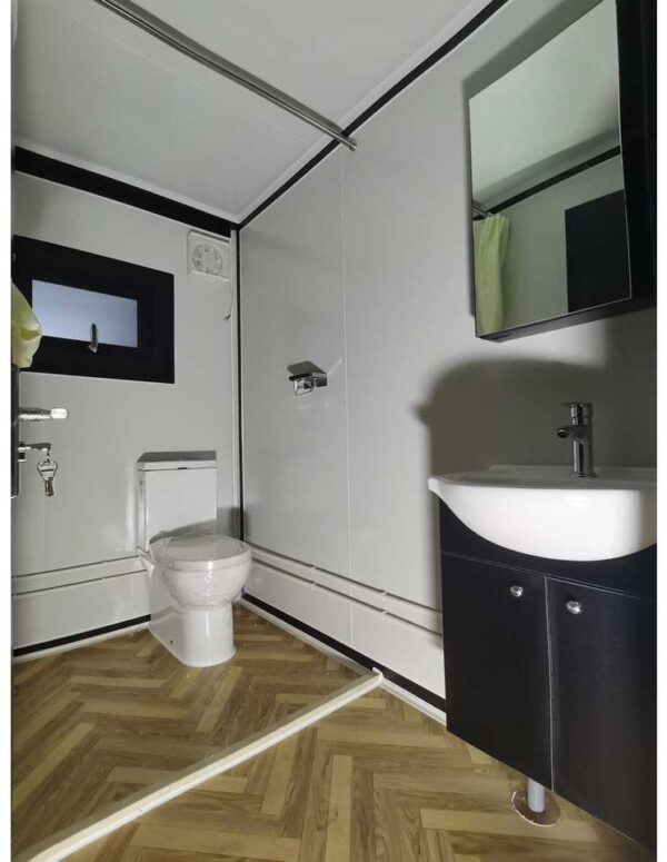 Conteneur maison Deluxe (19ft*20ft) salle de bain avec toilette et douche – Image 11